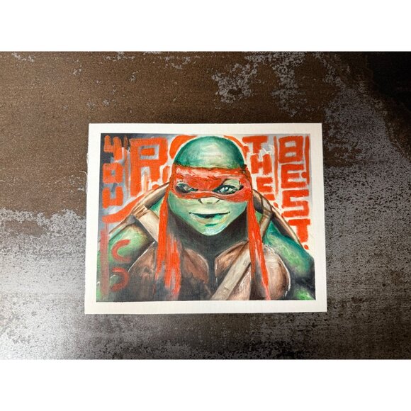 Teenage Mutant Ninja Turtles Michaelangelo Oil Painting on Canvas Paper 8 x 10 - Picture 1 of 1